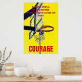 Poster Courage de succès Basketball Inspiration (Cuisine)