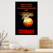 Poster Courage de succès Basketball Inspiration (Cuisine)