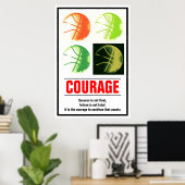 Poster Courage de succès Basketball Motivation (Bureau à domicile)