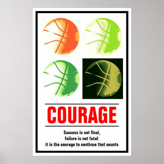 Poster Courage de succès Basketball Motivation