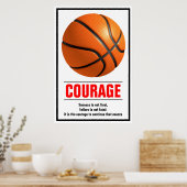 Poster Courage de succès Basketball Motivation (Cuisine)