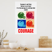 Poster Courage de succès Football Inspiration Pop Art (Cuisine)