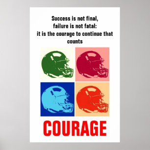 Poster Courage de succès Football Inspiration Pop Art