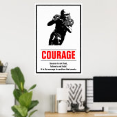 Poster Courage de succès Football Motivation (Bureau à domicile)