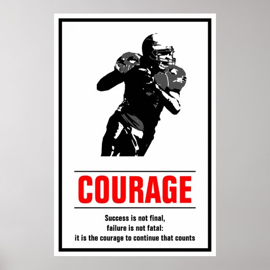 Poster Courage de succès Football Motivation (Devant)
