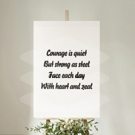 Poster Courage inspiré mini poème