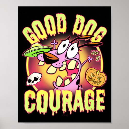 Poster Courage Le Chien Timide Halloween Bon Chien (Devant)