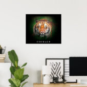 Poster Courage motivationnel Tiger Yeux (Bureau à domicile)