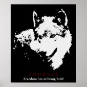 Poster Courage motivationnel Wolf (Devant)