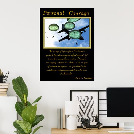 Poster Courage personnel : Descente du ciel (Bureau à domicile)