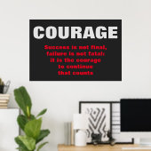 Poster Courage Réussite Motivation Gras Texte Moderne (Bureau à domicile)