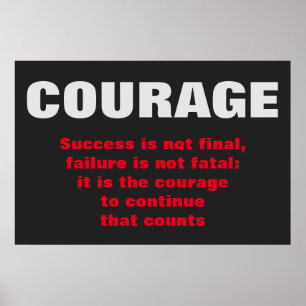 Poster Courage Réussite Motivation Gras Texte Moderne