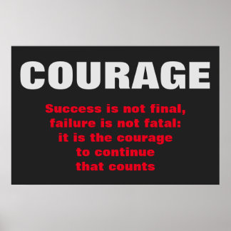 Poster Courage Réussite Motivation Gras Texte Moderne