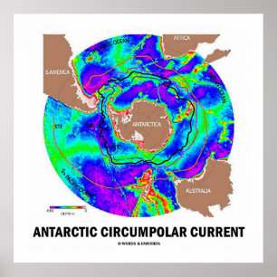 Poster Courant circumpolaire Antarctique (carte des coura