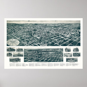 Poster Courant de vallée, carte panoramique de NY - 1924