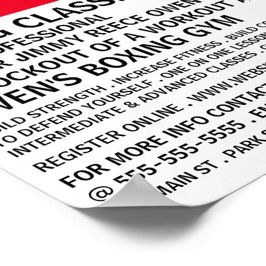 Poster Courant moderne, Classe de boxe Advert (Coin)