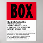 Poster Courant moderne, Classe de boxe Advert (Devant)