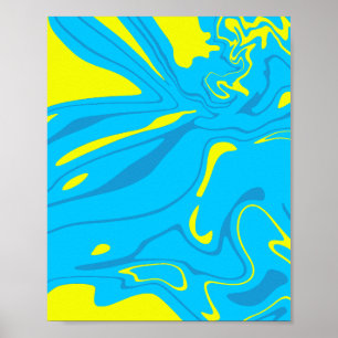 Poster Courants océaniques abstraits modernes