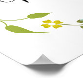 Poster Courbe fleurie jaune Bienvenue (Coin)