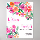 Poster Courbe rose rose vif douche nuptiale bienvenue (Devant)