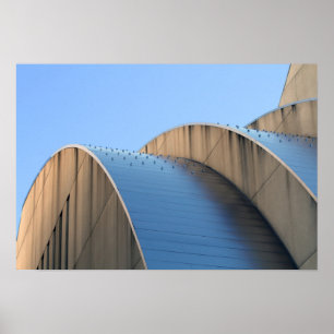 Poster Courbes bleues Kauffman Centre, Kansas City