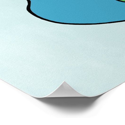 Poster Courbes d'insertion (Jaune, Bleu, Vert) (Coin)