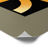 Poster Courbes dynamiques : orange minimaliste sur noir (Coin)