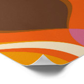 Poster Courbes rétro : 60s-les années 70 Wallpaper Textur (Coin)