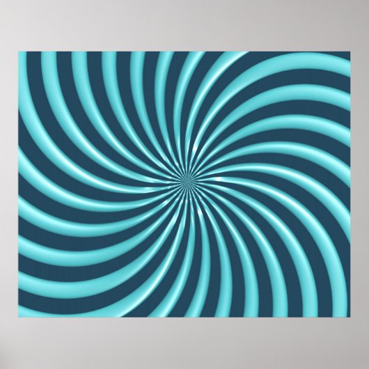 Poster Courbes spirales d'art optique Triangle 07 (Devant)