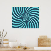 Poster Courbes spirales d'art optique Triangle 07 (Cuisine)