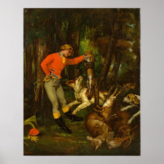 Poster Courbet - Après la chasse (Devant)