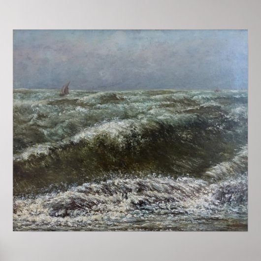 Poster Courbet - Mer agitée 1869 (Devant)