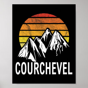 Poster Courchevel Les Trois Vallées France Ski Snowboardi