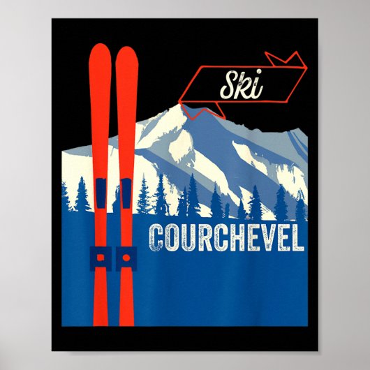 Poster Courchevel ski - ski de montagne à Courchevel (Devant)