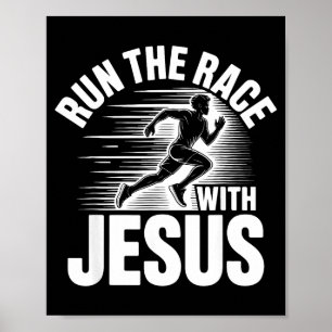 Poster Coure la course avec Jésus citation motivationnell
