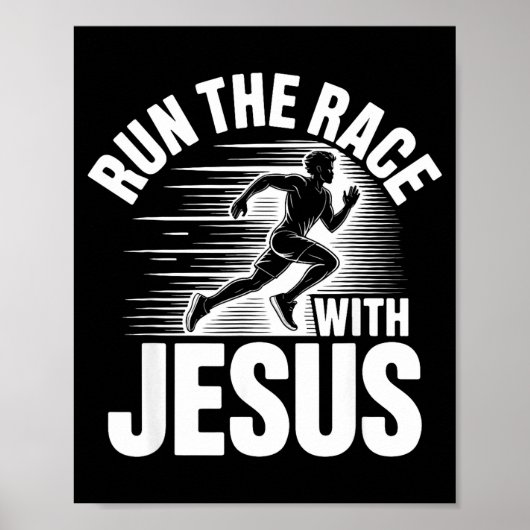 Poster Coure la course avec Jésus citation motivationnell (Devant)