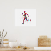 Poster Coureur athlète à l'aquarelle (Cuisine)