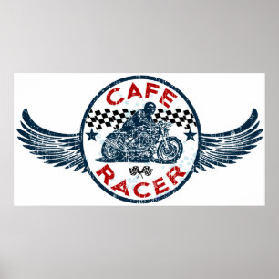 Poster Coureur de café de Moto