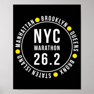 Poster Coureur de marathon souvenir New York Nyc _1