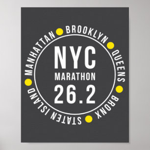 Poster Coureur de marathon souvenir Nyc New York