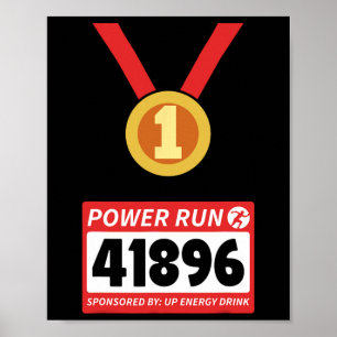 Poster Coureur demi-marathon costume d'Halloween