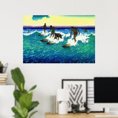 Poster Coureurs de surf de peinture Honolulu (Bureau à domicile)