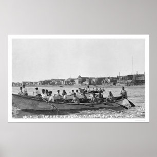 Poster Coureurs Nome, Alaska 1915 d'Oomiak