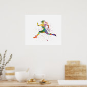 Poster Coureuse féminine à l'aquarelle (Cuisine)