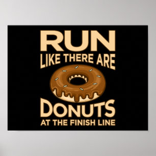 Poster Courez Comme Il Y A Des Donuts Marathon Runner