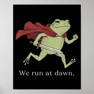 Poster Courir à l'aube Drôle de jogging Grenouille Marath