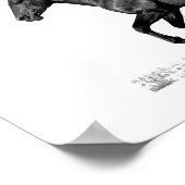 Poster Courir le cheval noir blanc Je suis libre (Coin)