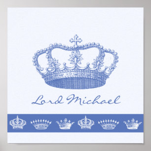 Poster Couronne bleue personnalisée