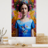 Poster Couronne bleue princesse décontractée (Cuisine)
