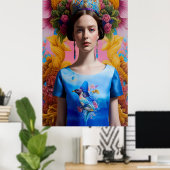 Poster Couronne bleue princesse décontractée (Bureau à domicile)